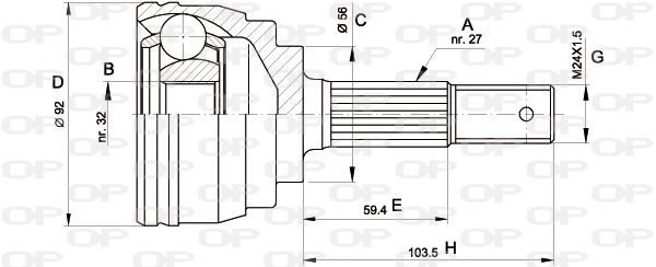 OPEN PARTS Шарнирный комплект, приводной вал CVJ5172.10